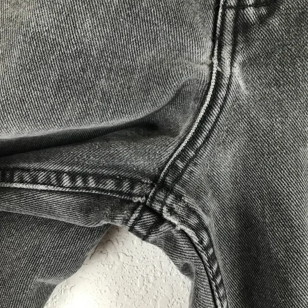 Vintage Men's Guess Jeans Faded Black Cotton Denim Thrashed Grunge USA Made 30